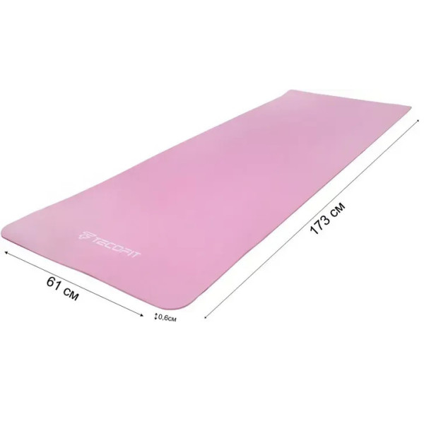 Фото - Килимок для йоги та фітнесу TECOFIT EVA 173x61x0.6 см Рожевий +чохол-сумка у подарунок (TOP240214836/2)