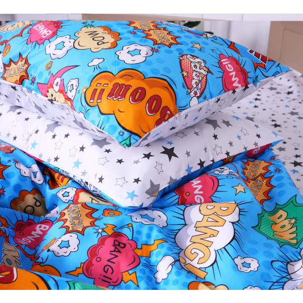 Фото - Комплект постільної білизни дитячий MirSon 143х210 см Kids Time 17-0521 Sharks blue Бязь (2200007074211)
