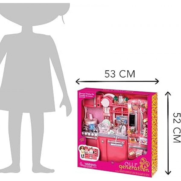 Фото - Мебель и домики для куклы Our Generation Кухня для гурманов, 94 аксессуара розовая (BD37365Z)