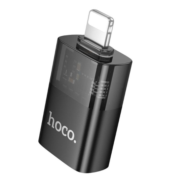 Фото - Перехідник HOCO UA36 iP male to USB female OTG Black (6942007647151)
