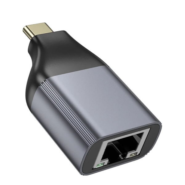 Фото - Перехідник HOCO UA35 Type-C to RJ45 Metal Gray (6942007645607)