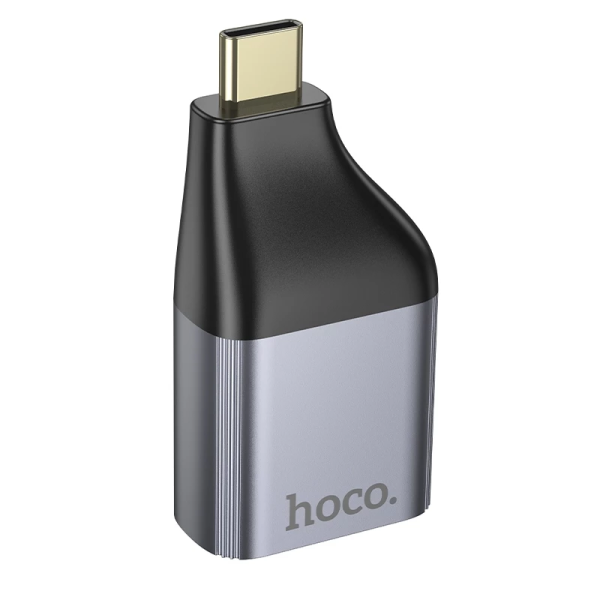 Фото - Перехідник HOCO UA35 Type-C to RJ45 Metal Gray (6942007645607)