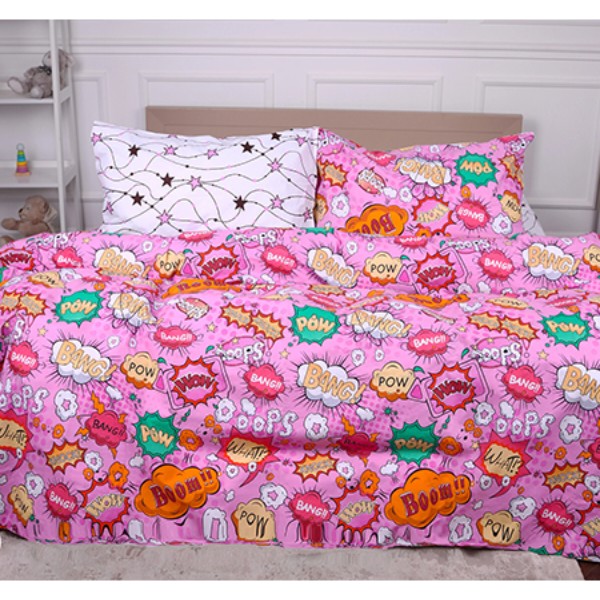 Фото - Комплект постельного белья детский MirSon 143х210 см Kids Time 17-0512 Bombs pink Бязь (2200007073252)