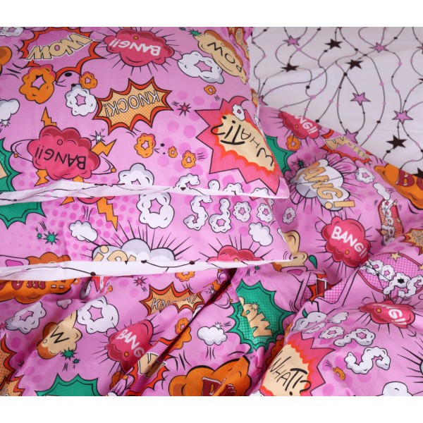 Фото - Комплект постельного белья детский MirSon 143х210 см Kids Time 17-0512 Bombs pink Бязь (2200007073252)