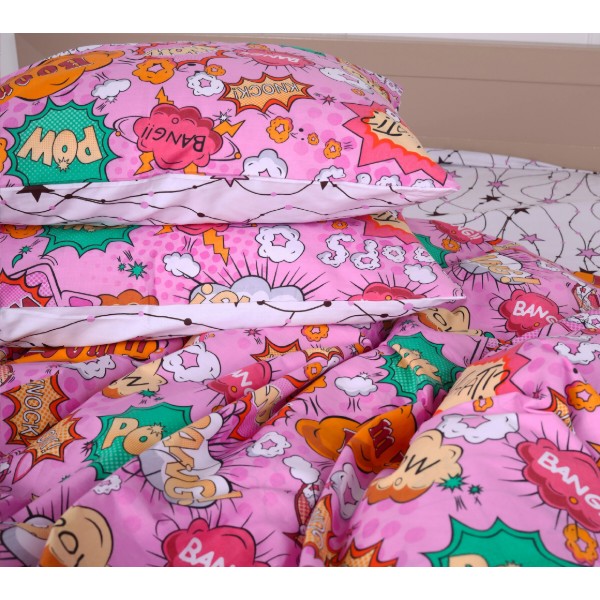Фото - Комплект постельного белья детский MirSon 143х210 см Kids Time 17-0512 Bombs pink Бязь (2200007073252)