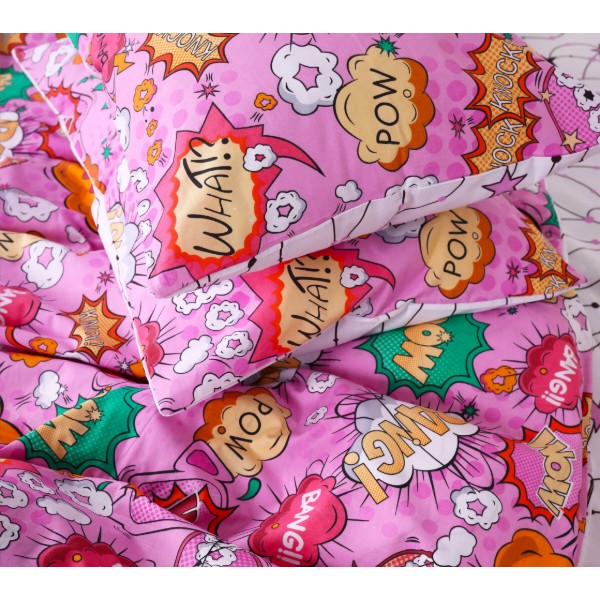 Фото - Комплект постельного белья детский MirSon 143х210 см Kids Time 17-0512 Bombs pink Бязь (2200007073252)