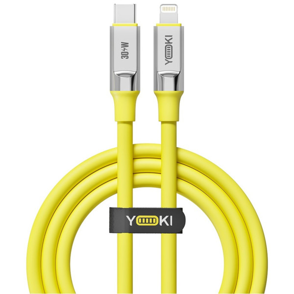 Фото - Кабель синхронізації даних YOKI ULTRA Type-C to Lightning 30W 1.2m Yellow (YK-UL61)