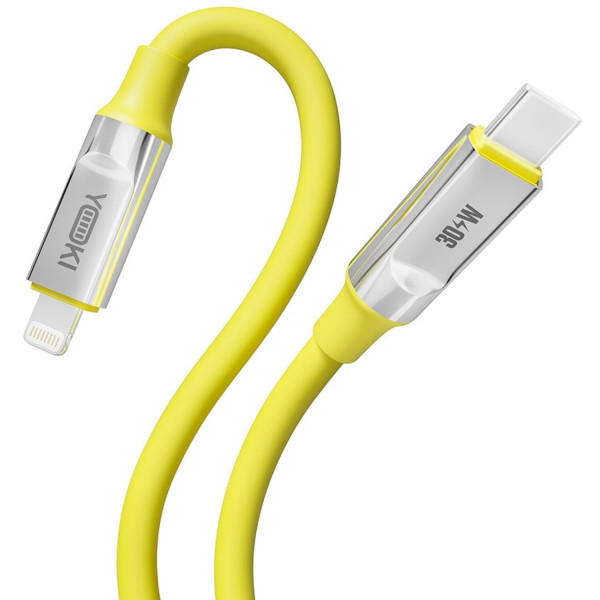 Фото - Кабель синхронізації даних YOKI ULTRA Type-C to Lightning 30W 1.2m Yellow (YK-UL61)