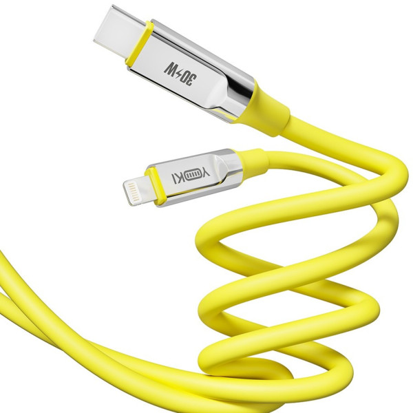 Фото - Кабель синхронізації даних YOKI ULTRA Type-C to Lightning 30W 1.2m Yellow (YK-UL61)