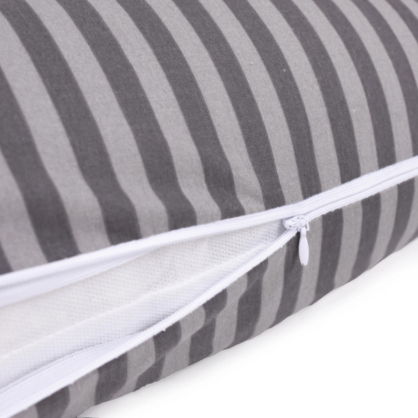 Фото - Подушка для майбутніх мам MirSon Г-подібна №5001 Color Line 17-0601 Stripe Gray 140x40x20 см (2200010969528)
