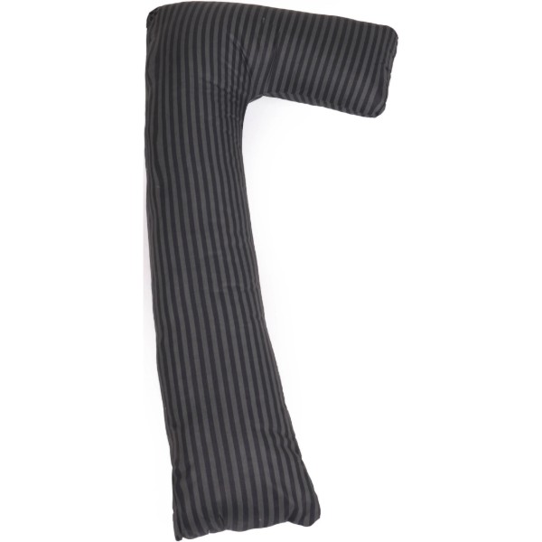 Фото - Подушка для майбутніх мам MirSon Г-подібна №5002 Color Line 17-0611 Stripe Black 140x40x20 см (2200010969535)