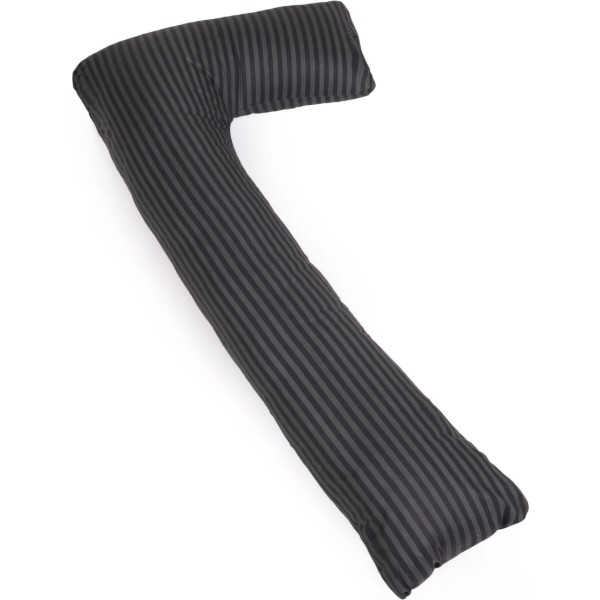 Фото - Подушка для майбутніх мам MirSon Г-подібна №5002 Color Line 17-0611 Stripe Black 140x40x20 см (2200010969535)