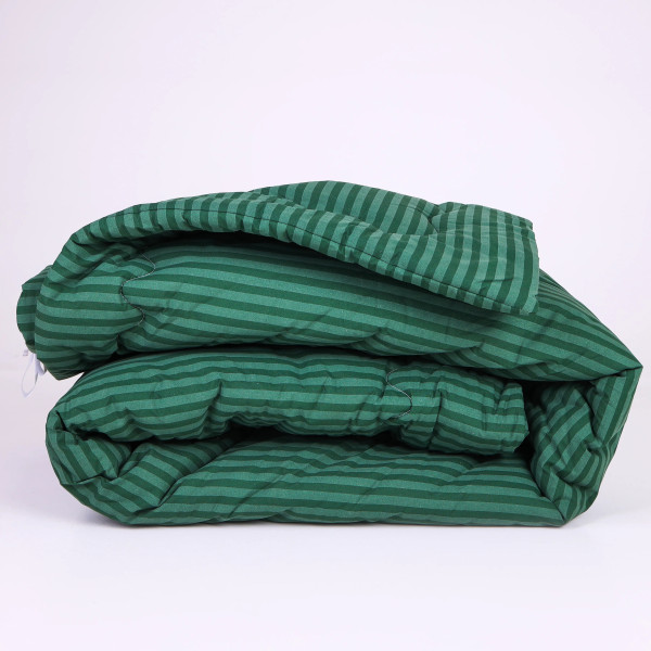 Фото - Ковдра демісезонна полуторна MirSon антиалергенна №116 Сolor Fun Line 17-0612 Stripe Emerald EcoSilk 155х215 + нав. 2 шт. (2200010852264)
