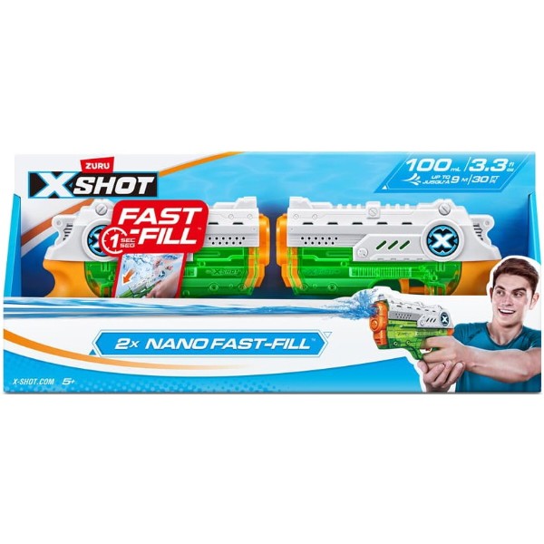 Фото - Водяний бластер
 ZURU Fast Fill Nano Double Pack (56334R)