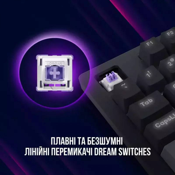 Фото - Клавіатура дротова ігрова Lorgar Azar 514 RGB EN/UA Gaming Wired Black (LRG-GK514B-UA)
