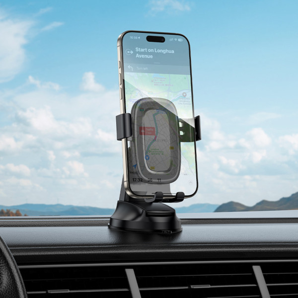 Фото - Автодержатель BOROFONE BH130 Follower gravity car holder(center console) Black (6941991121289)