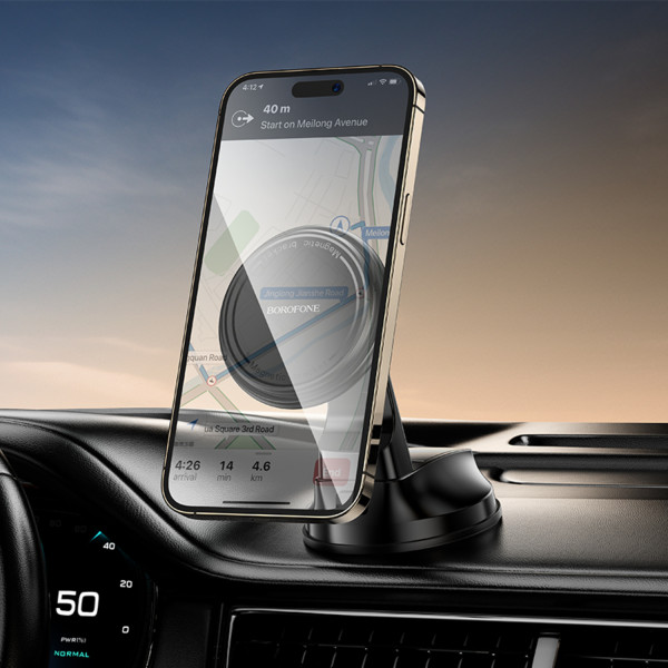 Фото - Автотримач BOROFONE BH136 Parker ring magnetic car holder(center console) Black (6941991121418)