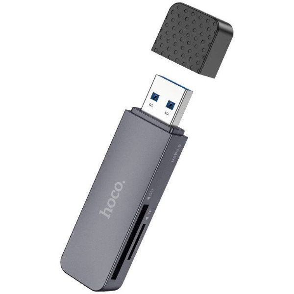 Фото - Кардридер HOCO HB45 Spirit 2-in-1 USB 3.0 card reader Metal Gray (6942007620505)