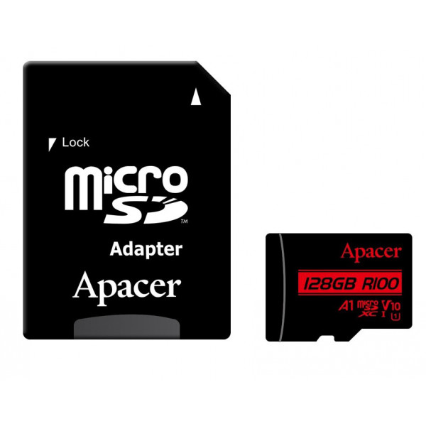 Фото - Карта пам'яті Apacer MicroSDHC 128GB UHS-I Class 10 + SD adapter (AP128GMCSX10UB-R)