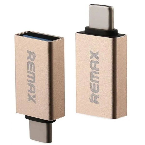 Фото - Перехідник Remax Glance USB-USB Type-C RA-OTG1 Gold (6954851289753)