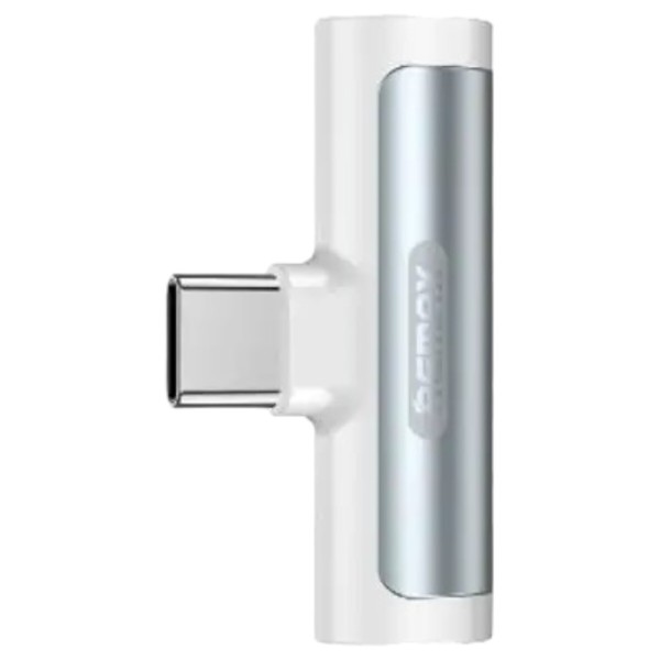 Фото - Перехідник Remax RL-LA03a Smooth 2in1 USB Type-C-3.5mm/USB Type-C White (6954851298809)