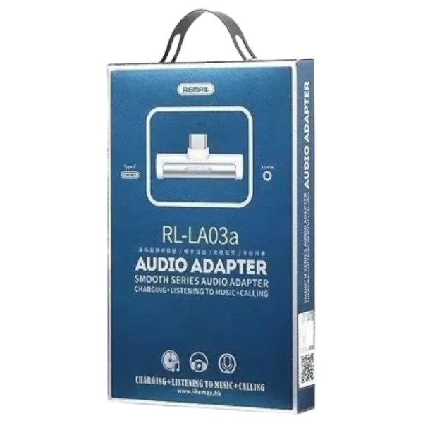Фото - Перехідник Remax RL-LA03a Smooth 2in1 USB Type-C-3.5mm/USB Type-C White (6954851298809)