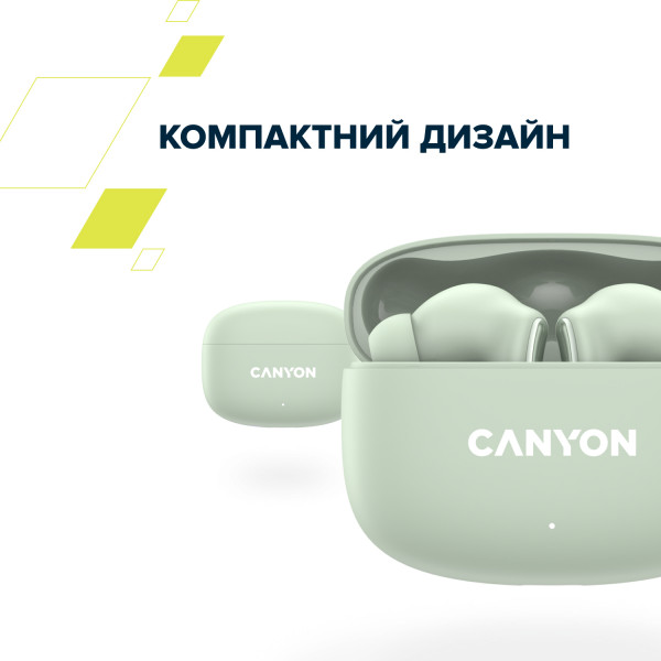 Фото - Навушники вкладиші бездротові TWS Canyon OnGo 9 Green (CNS-TWS9G)