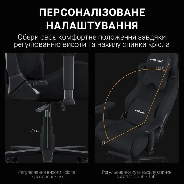 Фото - Кресло для геймеров Anda Seat Kaiser Frontier Fabric Black Size XL (AD12YXL-17-B-F-B02)