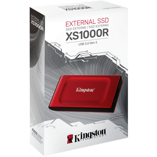 Фото - SSD-накопичувач зовнішній Kingston XS1000 Portable 1000GB USB 3.2 Gen 2 Red (SXS1000R/1000G)
