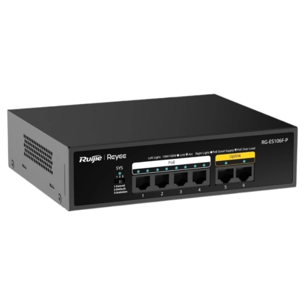 Фото - Коммутатор локальної мережі (Switch) Ruijie Reyee RG-ES106F-P