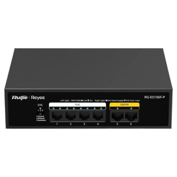 Фото - Коммутатор локальної мережі (Switch) Ruijie Reyee RG-ES106F-P