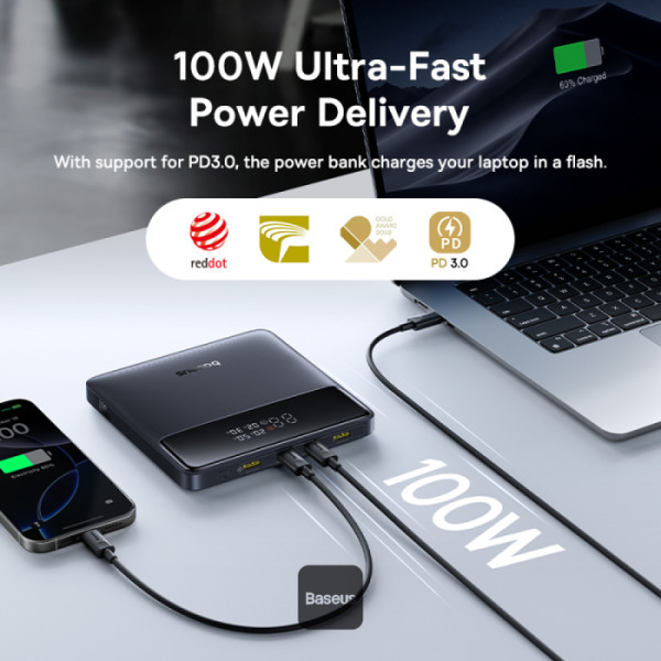 Фото - Батарея мобільна Baseus Blade H1 Lite 20000 mAh 100W QC PD Black (P10021604123-00)