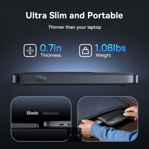 Фото - Батарея мобільна Baseus Blade H1 Lite 20000 mAh 100W QC PD Black (P10021604123-00)