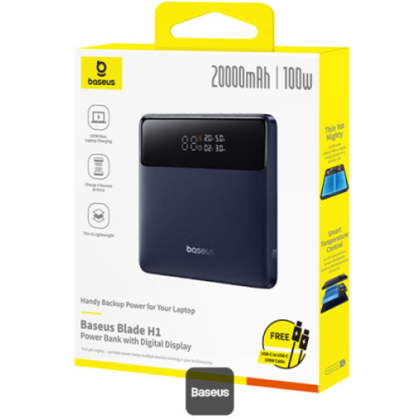 Фото - Батарея мобільна Baseus Blade H1 Lite 20000 mAh 100W QC PD Black (P10021604123-00)