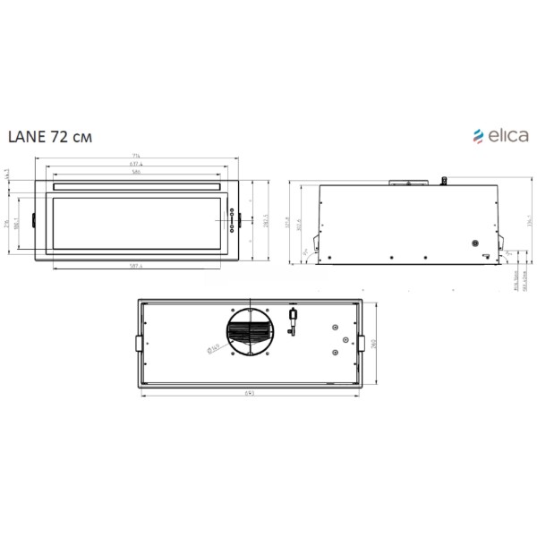 Фото - Вытяжка встраиваемая Elica LANE BL MAT/A/72