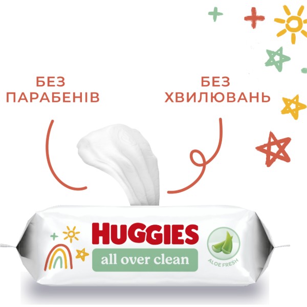 Фото - Салфетки влажные для детей Huggies All Over Clean, 56 шт.