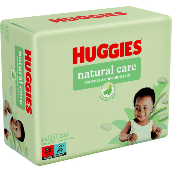 Фото - Серветки вологі для дітей Huggies Natural Care, 56х4