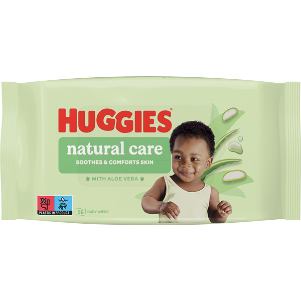 Фото - Салфетки влажные для детей Huggies Natural Care 56 шт. (5029053550152)
