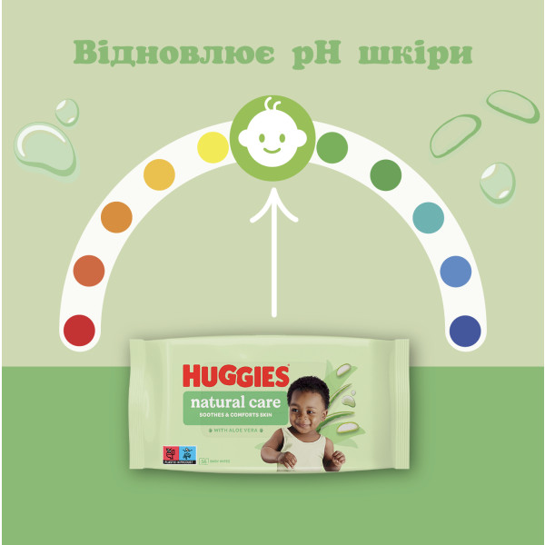 Фото - Салфетки влажные для детей Huggies Natural Care 56 шт. (5029053550152)