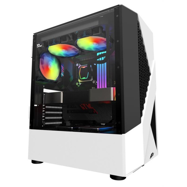Фото - Корпус 1stPlayer F3-A-4F1 White 600W (F3-A-4F1-WH&PS-600FK)