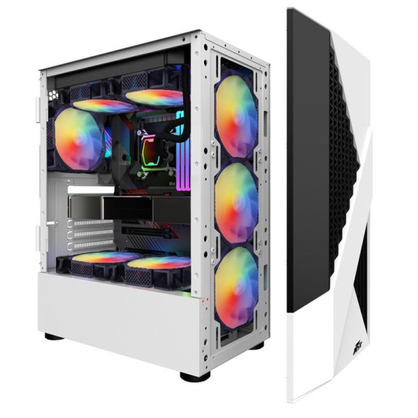 Фото - Корпус 1stPlayer F3-A-4F1 White 600W (F3-A-4F1-WH&PS-600FK)