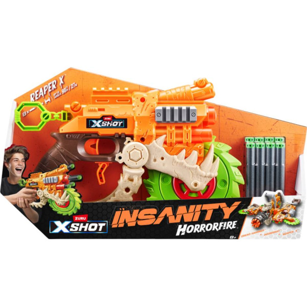 Фото - Бластер багатозарядний ZURU X-Shot Insanity Horrorfire Reaper-x (8 патронів) (36730)
