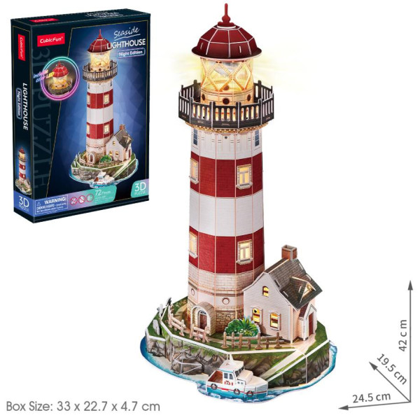 Фото - 3D пазлы Cubic Fun с LED подсветкой Маяк (L540h)