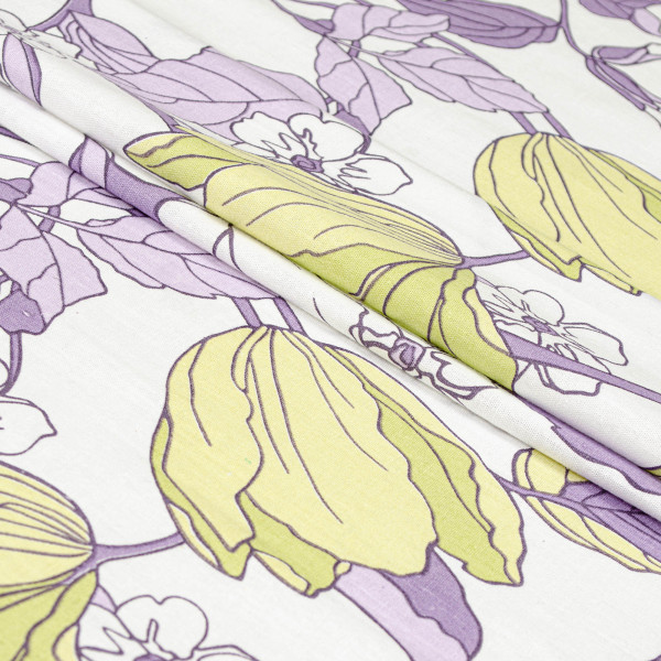 Фото - Простынь полуторная Home Line бязь 145Х215 весенний вечер сиренево-зеленый (174445)