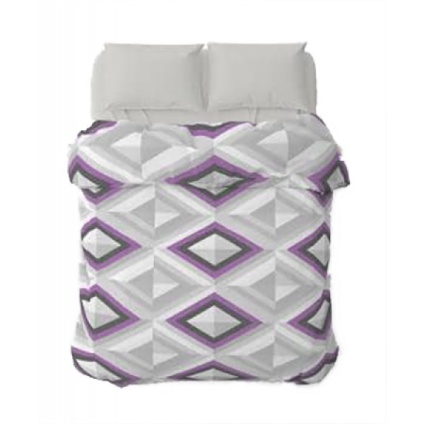 Фото - Комплект постільної білизни Home Line Калейдоскоп сіро-фіолетовий/гл.св.сірий (174456)