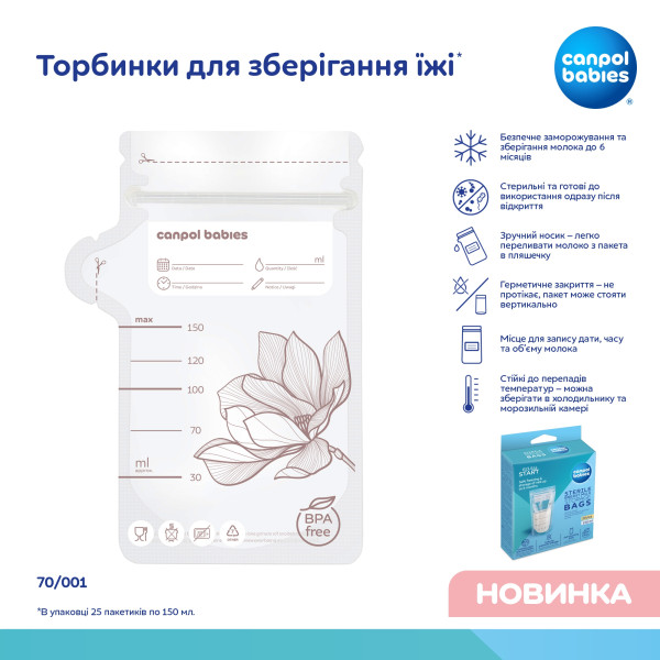 Фото - Пакет для хранения грудного молока Canpol babies 20 шт. (70/001)