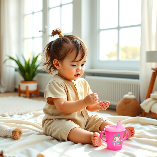 Фото - Чашка-непроливайка дитяча Canpol babies Toys рожевий, 250 мл. (31/200_pin)