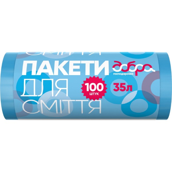 Фото - Пакет мусорный Добра господарочка Синие 35 л 100 шт. (4820086521666)