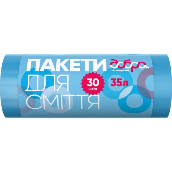 Фото - Пакет мусорный Добра господарочка синие 35 л 30 шт. (4820086521659)