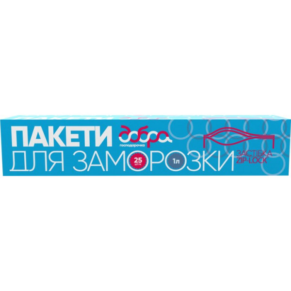 Фото - Пакеты для заморозки Добра господарочка с застежкой 1 л 25 шт. (4820086521154)